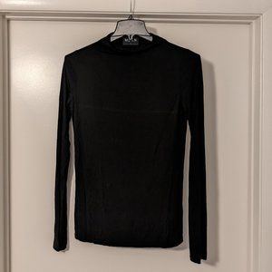 Black long sleeve mock neck top